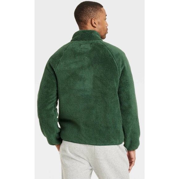Goodfellow & Co Men's Green Full Zip Fleece Sweatshirt Zip Chest Pocket Sz M - Picture 2 of 8